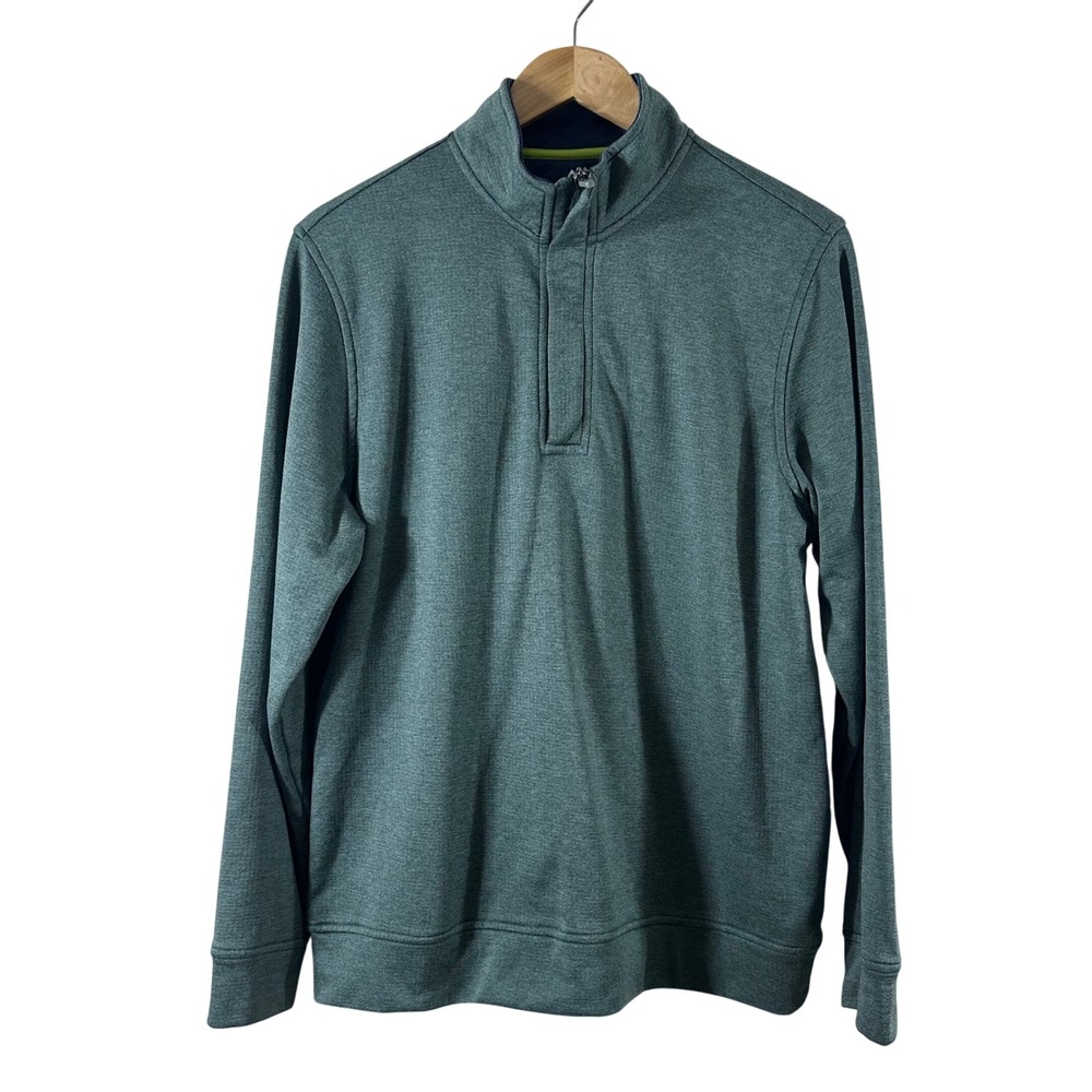 TailorByrd Performance Mens Medium 1/4 Zip Pullover Heathered Teal Green Golf‎